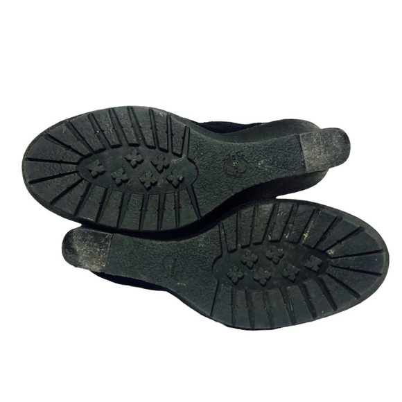 C WONDER Black Suede Wedge Heel Ankle Boots / Booties US 8.5-9 - Picture 8 of 10